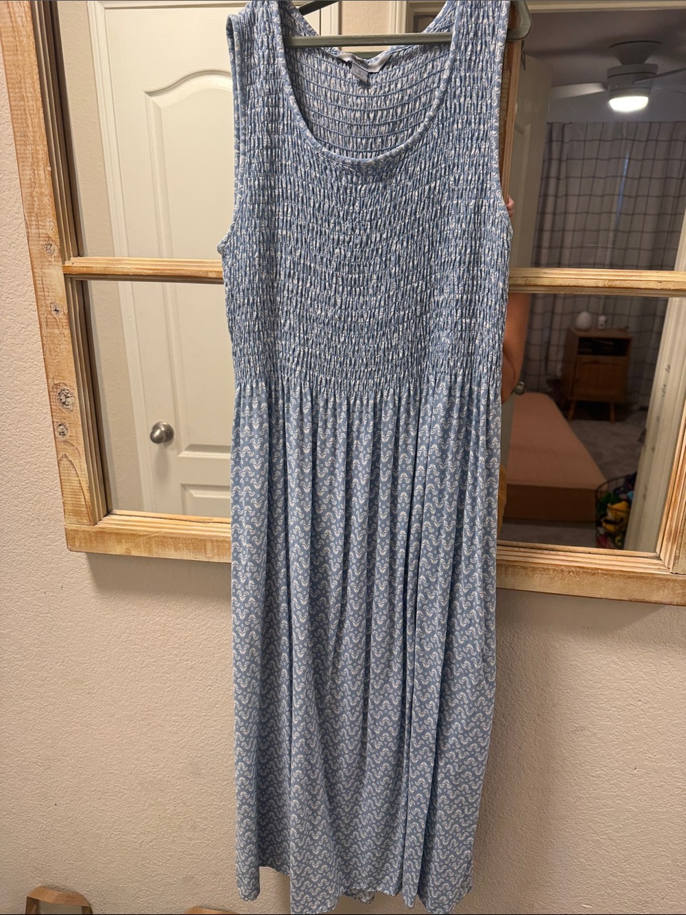 croft & barrow Light Blue Smocked Tank Midi Dress